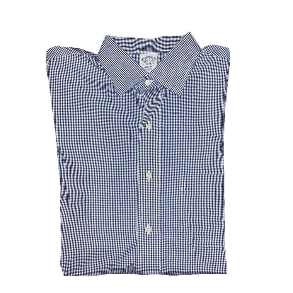 Brooks Brothers Blue and White Gingham Button-Down Shirt